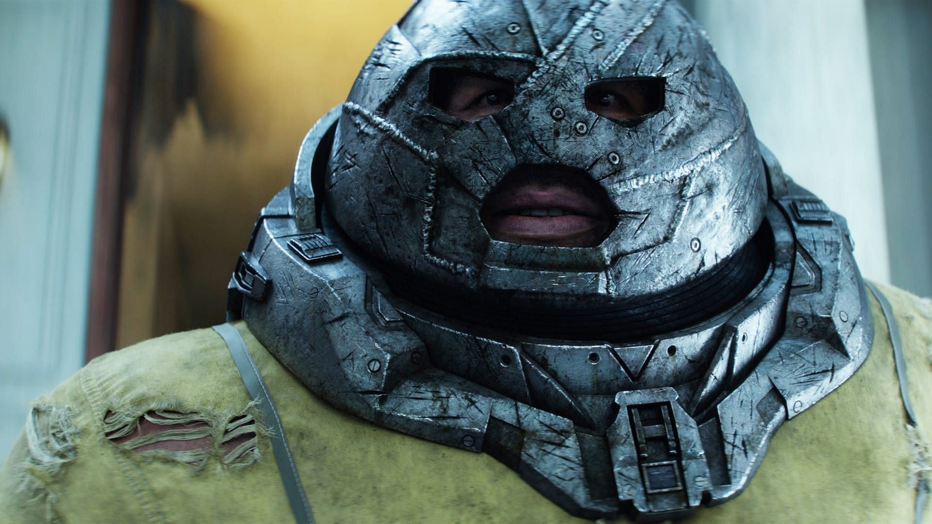 Motion capture suit-clad Ryan Reynolds as Juggernaut in Deadpool 2 (Image via 20th Century Studios)
